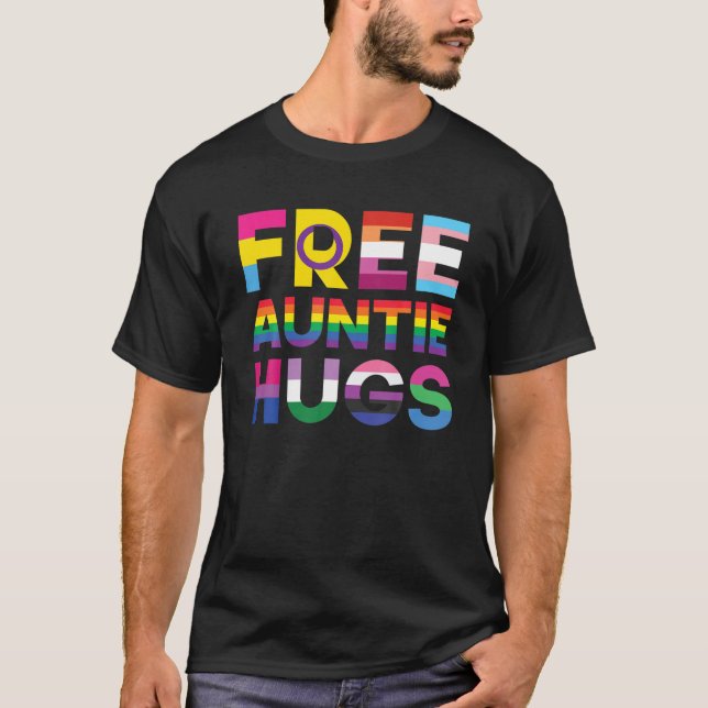 Camiseta Graciosa tía libre abraza el mes del orgullo LGBTQ (Anverso)