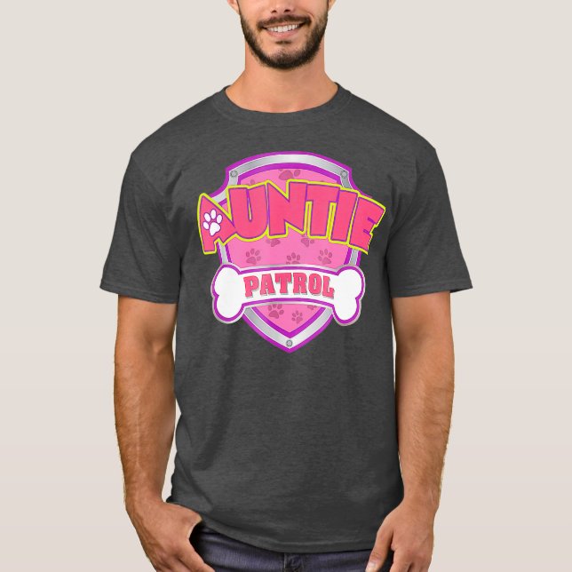 Camiseta Graciosa tía Patrulla Perro Mamá Papá Para Hombres (Anverso)