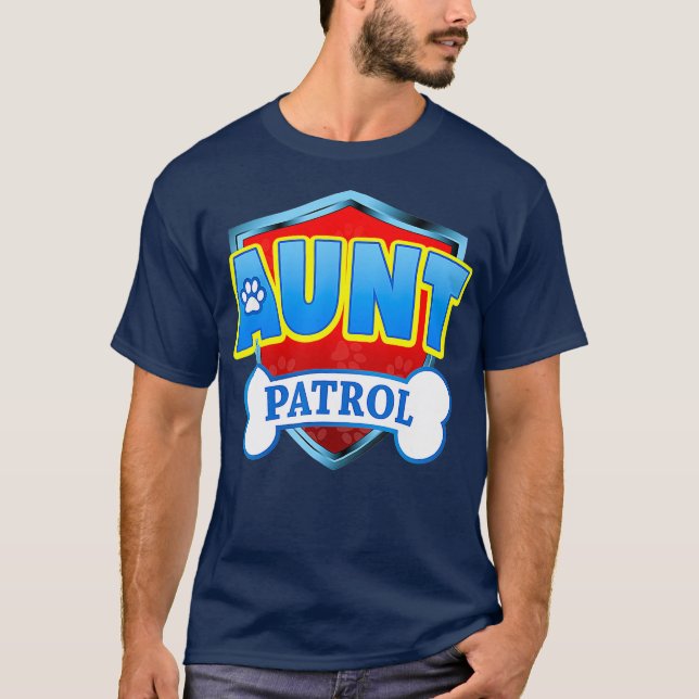 Camiseta Graciosa tía Patrulla Perro Mamá Papá Para Hombres (Anverso)