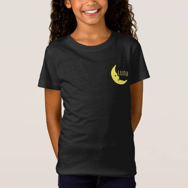 Camiseta Graciosa tipografía de luna luna amarilla negra me (Anverso)