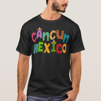 Camiseta Graciosa tipografía de México Sombrero colorida de