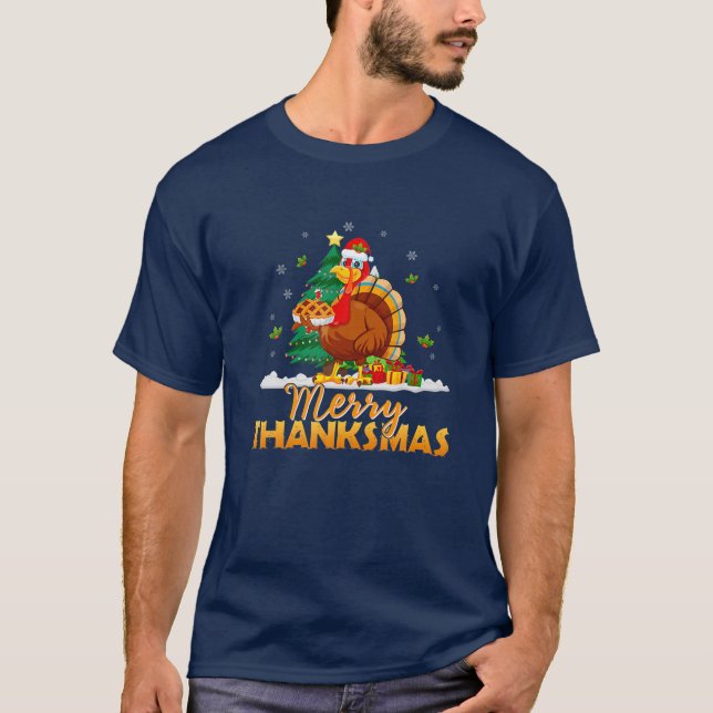 Camiseta Graciosa Turquía Santa Merry Navidades de Acción d (Anverso)