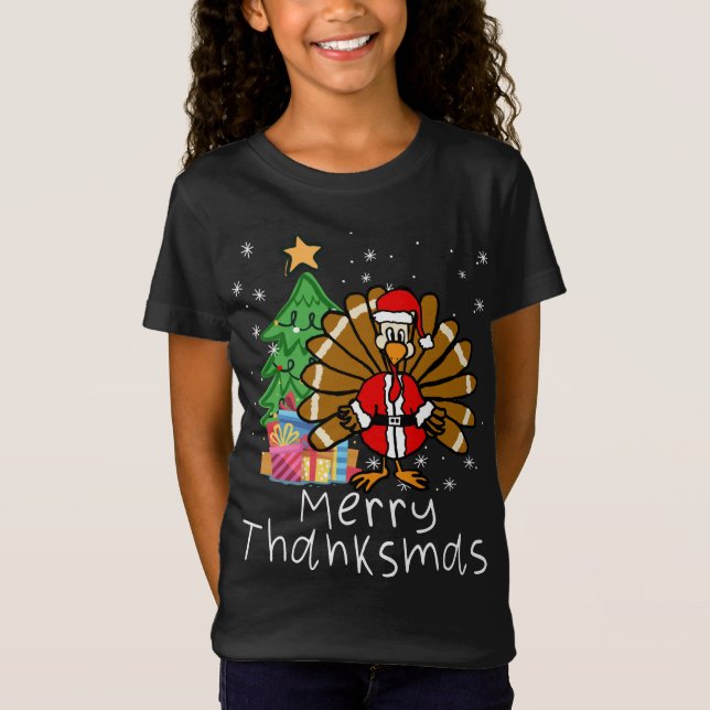 Camiseta Graciosa Turquía Santa Merry Navidades de Thanksma (Anverso)