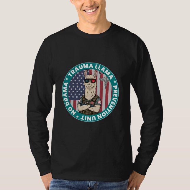 Camiseta Graciosa Unidad de Prevención de Trauma Llama Cami (Anverso)