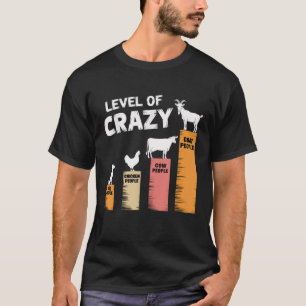 Camiseta Graciosa vaca de pollo de perro y nivel de cabra d