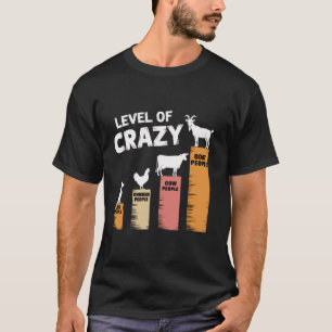 Camiseta Graciosa vaca de pollo de perro y nivel de cabra d