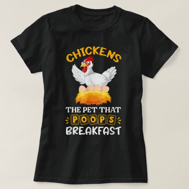 Camiseta Graciosa vaca marrón de pollo pardo  (Diseño del anverso)