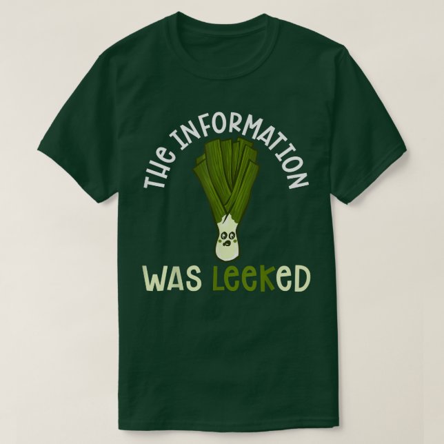 Camiseta Graciosa verdura Pun Vegetariana Vegan Humor Leak  (Diseño del anverso)