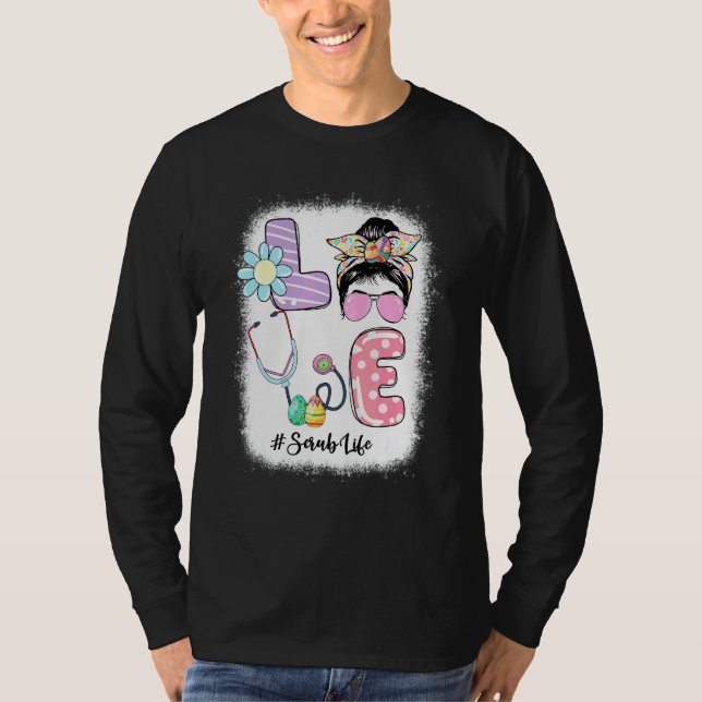 Camiseta Graciosa vida de amor crujiente enfermera del día  (Anverso)