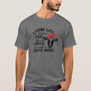 Camiseta Graciosa Vida De Heifer Entre Jesús Toma La W