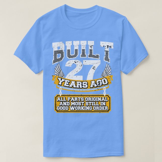 Camiseta Graciosa Viñeta de Camisas de Cumpleaños de 27 Año (Diseño del anverso)