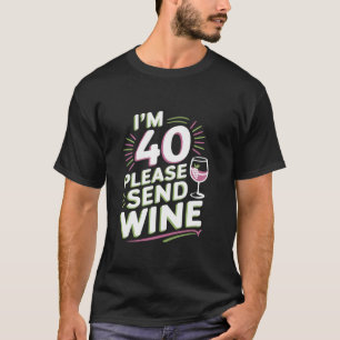 Camiseta Graciosa Vintage Forty Celebration Wine Lover 40th
