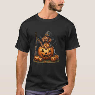 Camiseta Graciosa Vizsla Perro Calabaza de Brujas Halloween