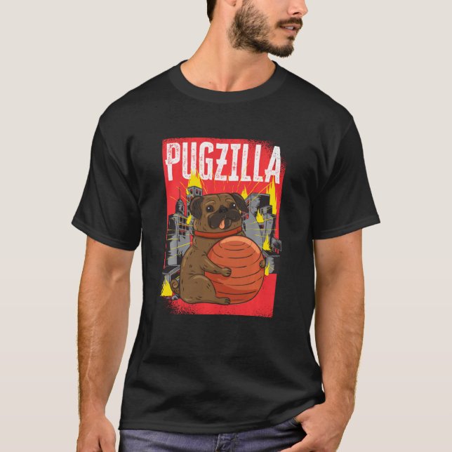 Camiseta Graciosa Y Cuta Gigante Pug Perro Raza De Pugs S (Anverso)