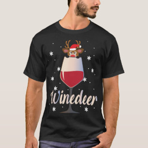 Camiseta Graciosa y rica bebida de vino de reno Christma