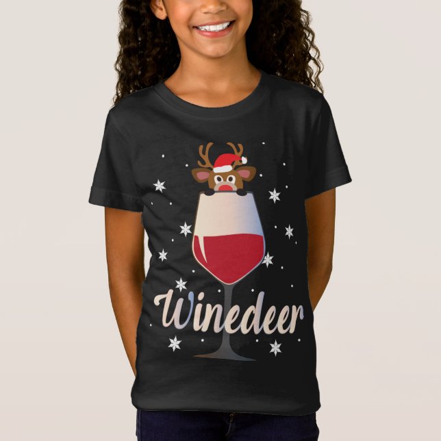 Camiseta Graciosa y rica bebida de vino de reno Christma (Anverso)