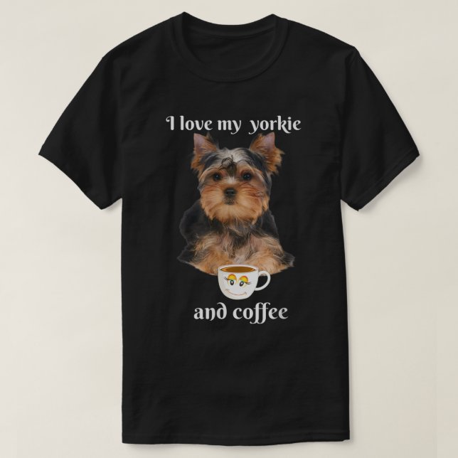 Camiseta graciosa yorkie Me encanta mi yorkie y mi (Diseño del anverso)