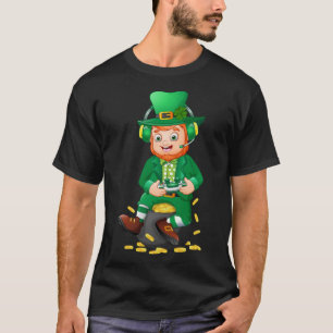 Camiseta Graciosamente Gamer St Patricks Day Videojuego Niñ