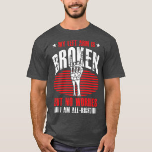 Camiseta Graciosamente Rompido Esqueleto del Brazo Izquierd