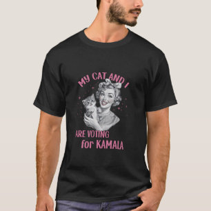 Camiseta Graciosas damas de gato retro para Kamala Harris p