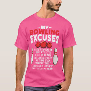 Camiseta Graciosas Excusas De Boliche Para Hombres Deportiv