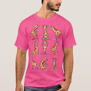 Camiseta Graciosas jirafas Yoga Asana Posa A Los Amantes De