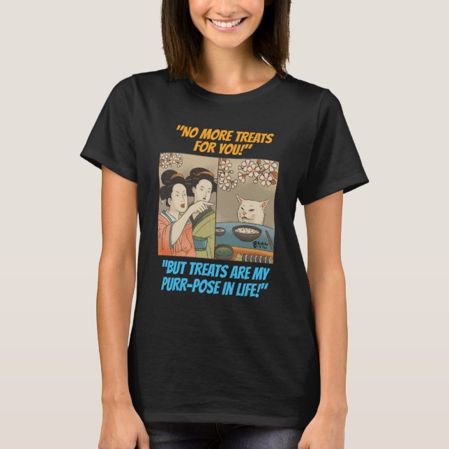 Camiseta Graciosas Mujeres De Gato Negro (Anverso)