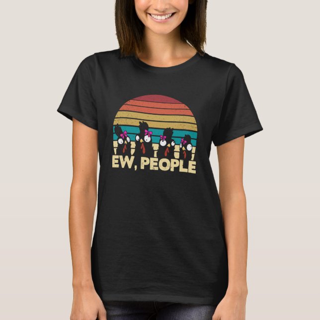 Camiseta Graciosas Mujeres De Pollo Retro Agricultoras De P (Anverso)