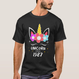 Camiseta Graciosas Mujeres UNICORN En Camisas Guay 1987 Cum