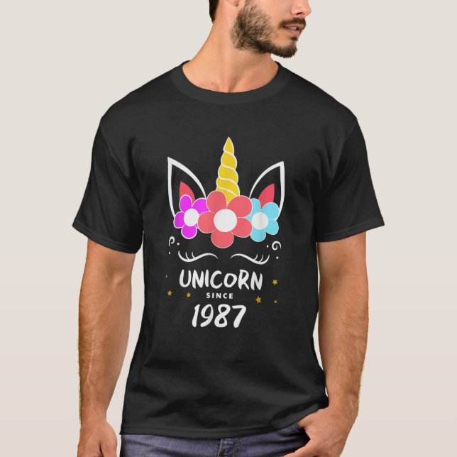 Camiseta Graciosas Mujeres UNICORN En Camisas Guay 1987 Cum (Anverso)