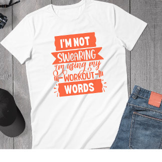 Camiseta Graciosas Palabras De Trabajo Naranja Gym