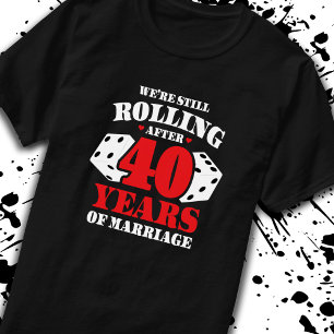 Camiseta Graciosas parejas de 40 años casadas 40 años