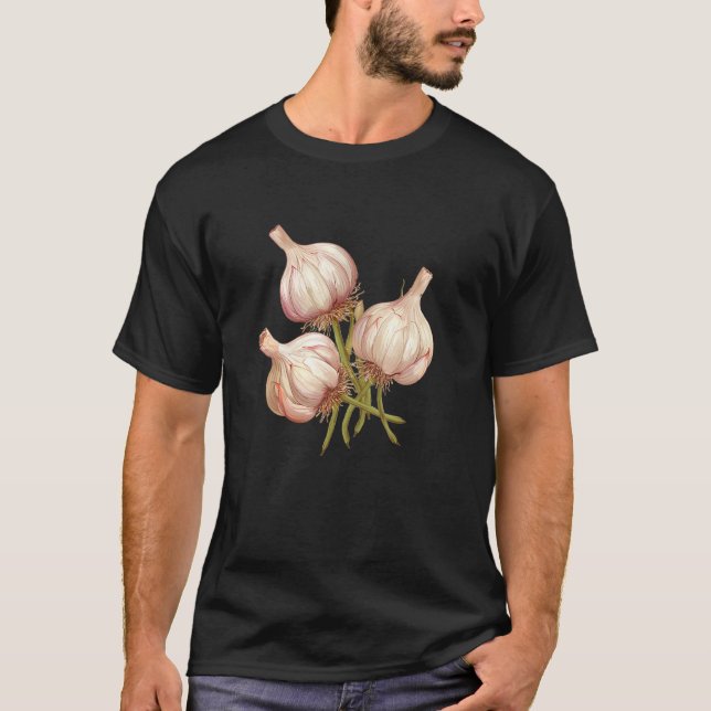 Camiseta Graciosas Plantas de ajo (Anverso)