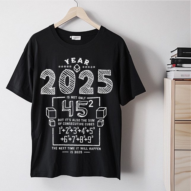 Camiseta Gracioso 2025 Años De Maestra Cubierta Cubierta (Funny 2025 Year Squared Cubed Math Buffs Teachers T-Shirt)