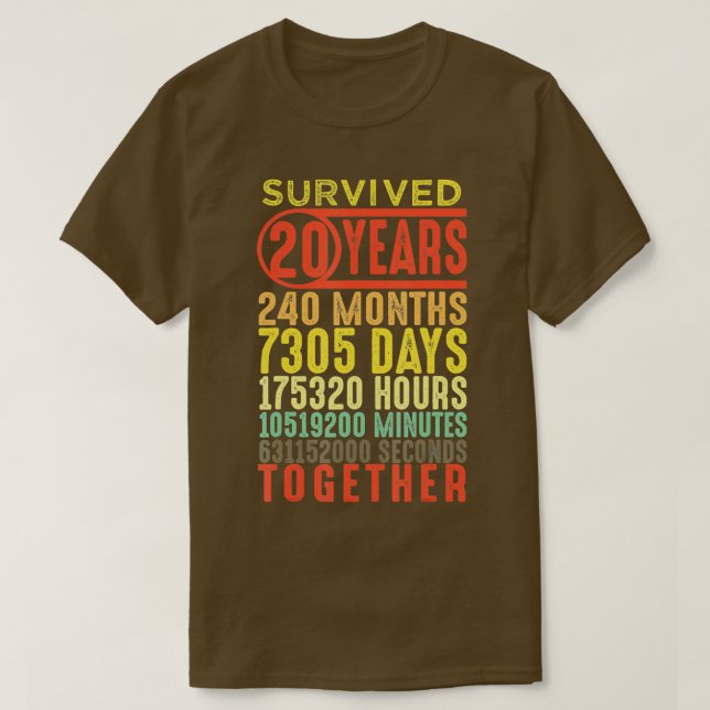 Camiseta Gracioso 20° aniversario de matrimonio Boda 20 año (Diseño del anverso)