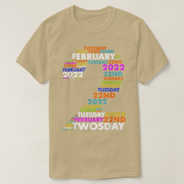 Camiseta Gracioso 2 de febrero 2022 2222 Feliz Twosday 2022 (Diseño del anverso)