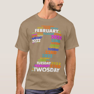 Camiseta Gracioso 2 de febrero 2022 2222 Feliz Twosday 2022
