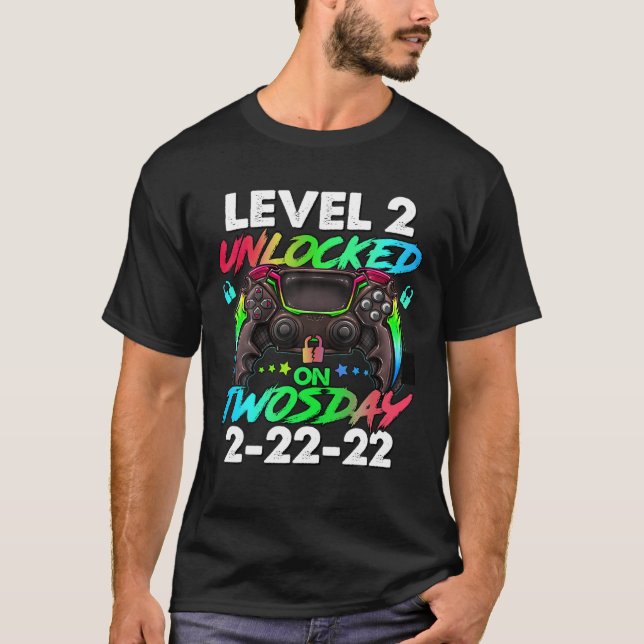 Camiseta Gracioso 2 De Febrero De 2022 Nivel 2 Desbloqueado (Anverso)