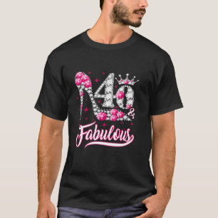 Camiseta Gracioso 40 años 40 Fabuloso 40 cumpleaños Rosado