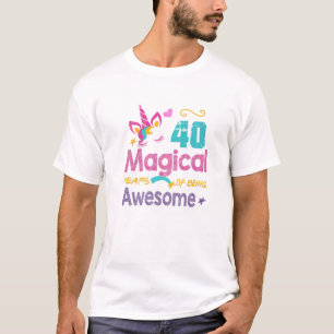 Camiseta Gracioso 40 Años De Unicornio C