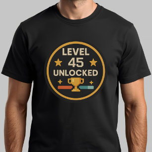 Camiseta Gracioso 45º Nacimiento de juego 45 desbloqueado