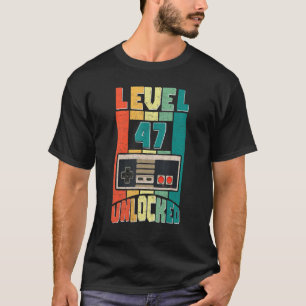 Camiseta Gracioso 47º Gamer Boy Saying Vintage Level 47 Unl