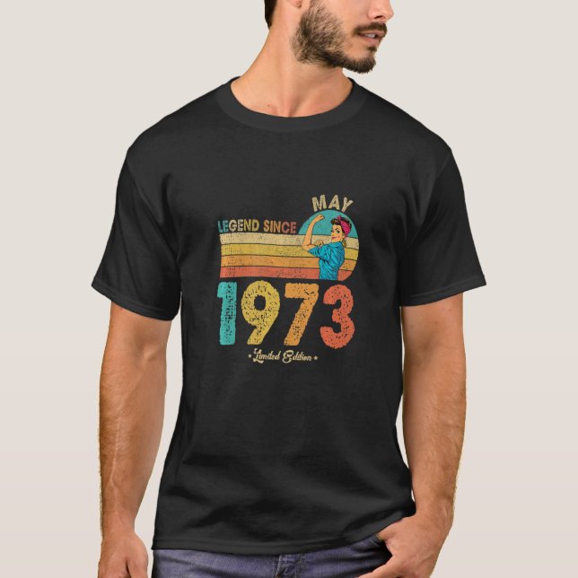 Camiseta Gracioso 49º cumpleaños Mayo 1973 Leyenda desde 19 (Anverso)