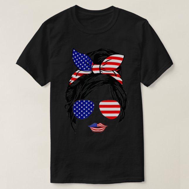Camiseta Gracioso 4 De Julio Bandera Patriótica Estadounide (Diseño del anverso)