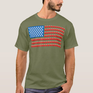 Camiseta Gracioso 4 de julio Beer Pong American Flag
