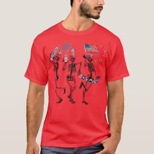 Camiseta Gracioso 4 De Julio Danza de la Muerte Macabre Ske
