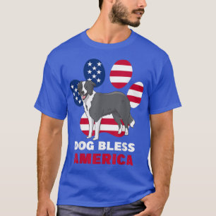 Camiseta Gracioso 4 de julio EE.UU. Patriotic Border Collie
