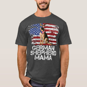 Camiseta Gracioso 4 de julio Pastor alemán MAMA BANDERA AME