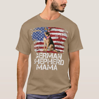 Camiseta Gracioso 4 de julio Pastor alemán MAMA BANDERA AME