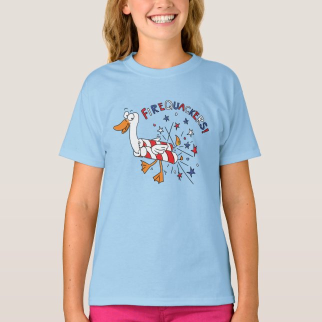 Camiseta Gracioso 4 de julio Pato Cute Kids (Anverso)
